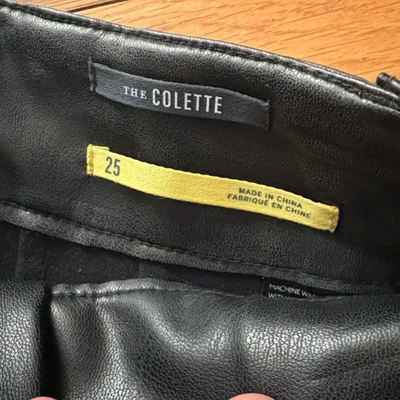 Anthropologie Black Wide Leg Faux Leather Pants - Picture 4 of 9